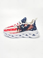  Adidași pentru femei cu imprimație de steag și vultur american cu ocazia aniversării de 250 de ani a Statelor Unite design cu artificii încălțăminte casual patriotică pentru Ziua Independenței parade