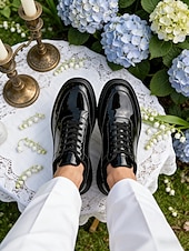 economico Sneakers Eleganti-sneakers slip-on nere da uomo con logo ricamato: eleganti scarpe in similpelle per gli invitati al matrimonio che cercano comfort e moda