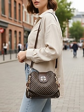 お買い得  ハンドバッグ＆トートバッグ-女性用PUレザーショルダーバッグ、マルチカラー、複数の持ち運びスタイルを備えた多用途のデザイン、スタイリッシュで広々とした日常使いに最適