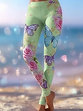 Χαμηλού Κόστους Κάτω ρούχα της Ημέρας του Αγίου Βαλεντίνου-Γυναικεία Παντελόνια Κολάν Άνετα κολάν Διακοπές Βασικό Καθημερινό Πλήρες μήκος Ψηλή Μέση Πεταλούδα Λουλούδι Ελαστική μέση Στάμπα Άνεση Ικανότητα να αναπνέει Άνετο Ελαστικό Διακοπές Επίσημο Δρόμος