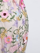 cheap Semi-formal / Cocktail-Sheath Column Ankle Length Wedding Guest Dress Wedding Guest Dresses Elegant Sleeveless Strapless Wedding with Embroidered Flower