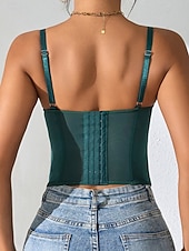 economico Corsetti-Per donna Intimo Modellante Sexy Dolce Colore Puro Pizzo Vacanza Streetwear Data Senza Maniche Spalline Blu Nero Bianco Viola Marrone Estate Primavera Vestibilità aderente