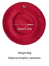 tanie Walentynki-damski beret w kształcie serca, wykonany z imitacji wełny, dostępny w wielu kolorach, idealny na prezent walentynkowy i do noszenia na co dzień