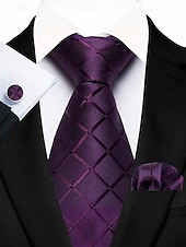 Недорогие Свадьба ACC-Набор мужских галстуков, нагрудных платков и запонок, полиэстер, разноцветные, для торжественных случаев, жениха, свадьбы, Дня святого Валентина, деловых мероприятий.