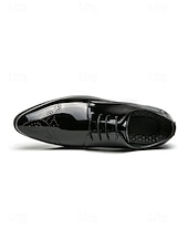 billige Derby-sko-Herresko i brogueskinn med vingetuppdesign, stilig bryllupssko, ideelt for forlovere og bryllupsgjester