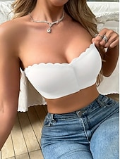 voordelige Tops-Dames Corrigerend ondergoed Modieus Eenvoudig Heldere kleur Blote rug Dagelijks Mouwloos Zwart Wit Bruin Beige Zomer Lente Herfst Winter