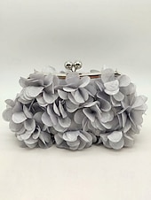 cheap Wedding Accessories-Women's Polyester Floral Clutch Bag with Short Chain Strap, Elegant 3D Petal Design, Multicolor Options, Lightweight Evening Handbag, Perfect for Weddings, Parties &amp; Formal Events