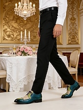 preiswerte Derby Schuhe-Oxford-Schuhe aus Kunstleder mit Farbverlauf für Herren – handbemaltes Design, formelle Abendschuhe zum Schnüren, perfekt für besondere Anlässe