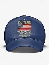 זול אביזרים-כובע בייסבול מתכוונן לגברים - חגיגות 250 שנה ויום העצמאות, מגוון צבעים, חומר פוליאסטר, מושלם לאירועים חיצוניים ולבוש חגיגי