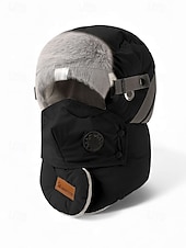 levne Pánské klobouky-Pánská zimní outdoorová sada čepice a masky – více barev, polyesterový materiál, větruodolná a teplá, ideální pro lyžování, snowboarding a aktivity v chladném počasí