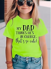 preiswerte Mädchens 3D verspielter Humor-Mädchen 3D Grafik Buchstabe T-Shirt Kurzarm 3D-Druck Sommer Frühling Sport Mode Streetwear Kinder 4-12 Jahre Rundhalsausschnitt Lässig Täglich Outdoor Normale Passform