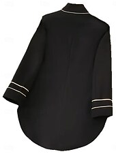 cheap Blazers &amp; Suits-Women's Blazer Comfortable Breathable Patchwork Elegant Fashion Casual Plain Daily Outdoor Formal Regular Turndown Regular Fit Long Sleeve Outerwear Black Spring Fall