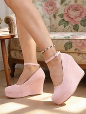 levne Retro styl 50. let-Dámské červené lodičky na klínku s páskem přes kotník – elegantní platformové podpatky z 50. let pro milovnice retro stylu, večírky, svatby a večerní akce