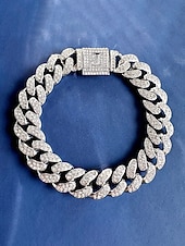 billiga Herrsmycken-Herrarmband i legeringskedja med alfabetets initialer – personligt kristallbesatt armband för alla hjärtans dag, bröllop och presenter