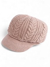 billige Damehatter-Strikket baseballcaps for kvinner med fleecefôr, flere farger, varm og koselig vinterlue