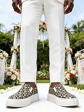 economico Sneakers Eleganti-sneakers slip-on da uomo con stampa leopardata: calzature eleganti e comode per matrimoni informali ed eventi all'aperto