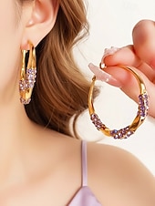 billiga Bröllop ACC-Damörhängen med strassutsmyckning, flera färger, legeringsmaterial, perfekta för bröllop och fester