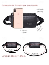 economico Borselli da uomo-Marsupio e tracolla da uomo in vera pelle, nero e caffè, marsupio multiuso per casual, viaggi, attività all'aperto, spostamenti quotidiani e stile di vita cittadino