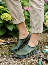 رخيصةأون قباقيب نسائية-أحذية نسائية صفراء مقاومة للماء للحديقة - أحذية خفيفة الوزن سهلة الارتداء للبستنة، والعمل في الهواء الطلق، واستخدام الفناء، والشاطئ، والأيام الممطرة