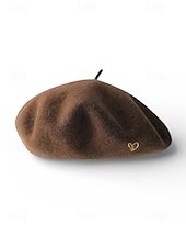 tanie Walentynki-damski beret w kształcie serca, wykonany z imitacji wełny, dostępny w wielu kolorach, idealny na prezent walentynkowy i do noszenia na co dzień