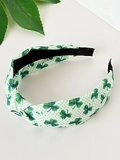 voordelige Accessoires-Dameshaarbanden van polyester met klavertjesvier, zacht knoopdesign, verschillende klavertjesvormen, lichtgewicht en comfortabele haaraccessoires, perfect voor St. Patrick's Day-vieringen en dagelijks gebruik.
