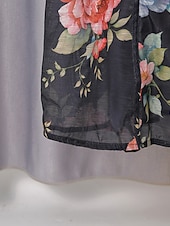 preiswerte Semi-formal / Cocktail-Zweiteilig A-Linie Knöchellänge Kleid für Hochzeitsgäste Kleider für Hochzeitsgäste Elegant Täglich Langarm Hoher Ausschnitt Gartenparty Formell mit Blumenmuster