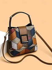 お買い得  ハンドバッグ＆トートバッグ-女性用フェイクレザーバケットバッグ - 多用途のショルダーバッグとクロスボディスタイル、複数の色、カジュアルからセミフォーマルまで使えるトレンディで丈夫なバッグ