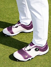 Χαμηλού Κόστους Ανδρικά Παπούτσια Γκολφ-Ανδρικά κόκκινα και μαύρα παπούτσια γκολφ – υψηλής ποιότητας συνθετικό δέρμα, αδιάβροχα, ιδανικά για γκολφ και ενεργό τρόπο ζωής σε εξωτερικούς χώρους