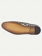 cheap Derby Shoes-Men's Elegant Leather Wedding Shoes - Black with Gold Floral Pattern, Premium Quality Footwear for Weddings and Formal Celebrations