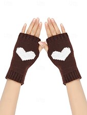 halpa ystävänpäivä-Naisten neulotut kynsikkäät sydänkuviolla, useita värejä, sopivat täydellisesti ystävänpäivään ja syksyn/talven arkikäyttöön