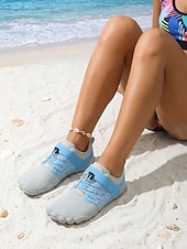 economico Donne-scarpe da acqua sportive blu da donna con allacciatura a sgancio rapido – scarpe da ginnastica leggere e drenanti, suola antiscivolo ammortizzata per spiaggia, snorkeling, kayak, piscina, viaggi in crociera e attività estive all'aperto