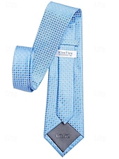 abordables Boda ACC-Corbata de poliéster para hombre, con diseño de cuadrícula pequeña, varios colores, largo ajustable, adecuada para bodas, negocios y viajes diarios.