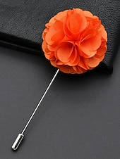 preiswerte Hochzeit ACC-Anstecknadel aus Polyester mit Blumenmuster für Herren, mehrfarbige Stoffblume, eleganter minimalistischer Stil für Trauzeugen, Hochzeiten, formelle Abendessen, Bankette und Abendveranstaltungen