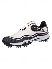 cheap Men's Golf Shoes-Men's Red and White Golf Shoes with Shock Absorption, Comfortable Footwear for Golf &amp; Active Lifestyles