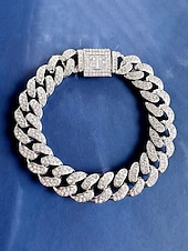 billiga Herrsmycken-Herrarmband i legeringskedja med alfabetets initialer – personligt kristallbesatt armband för alla hjärtans dag, bröllop och presenter