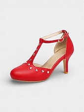 ieftine Pantofi Mary Jane-Pantofi cu toc mediu, negri, cu bareta în T și accente argintii, model Mary Jane pentru femei – stil elegant de zi cu zi, pentru ținute profesionale de birou și naveta elegantă