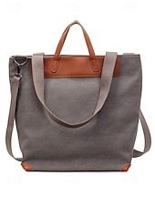 abordables Bolsos de mano y tote-Bolso grande de lona de poliéster para mujer con correa de hombro ajustable, bolso bandolera versátil en varios colores, bolso informal diario para viajes, trabajo y compras.