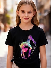 preiswerte Mädchen 3D Cartoon-Mädchen 3D Grafik T-Shirt Kurzarm 3D-Druck Sommer Frühling Sport Mode Streetwear Kinder 4-12 Jahre Rundhalsausschnitt Lässig Täglich Outdoor Normale Passform