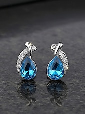 Недорогие Свадьба ACC-Женский ювелирный набор из сплава и циркона – элегантное колье и серьги в форме капли, доступны в нескольких цветах, идеально подходят для свадеб и вечерних мероприятий.