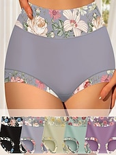 voordelige Corrigerende onderbroeken-Dames Loungewear Taille Trainer Modieus Sexy Casual Bloemig Lapwerk Dagelijks Huis Vakantie Zwart Geel Paars Groen Grijs Zomer Lente Herfst Winter Normale pasvorm