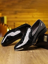 abordables Mocassins-Chaussures habillées pour homme en similicuir marron, à enfiler – design élégant en relief, confort optimal, parfaites pour les mariages, les événements formels et le bureau.