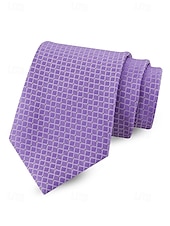 abordables Boda ACC-Corbata de poliéster para hombre, con diseño de cuadrícula pequeña, varios colores, largo ajustable, adecuada para bodas, negocios y viajes diarios.