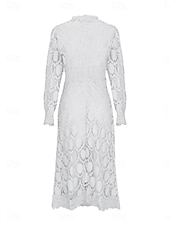 Χαμηλού Κόστους Λευκό φόρεμα-Γυναικεία Μίντι φόρεμα Φόρεμα σε γραμμή Α Καθημερινό Καθημερινά Κανονικό Σκέτο 3/4 Μήκος Μανικιού Ζιβάγκο Μαύρο Λευκό Κίτρινο Φούξια Άνοιξη Φθινόπωρο