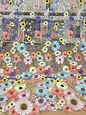  A-linje Gulvlengde Kveldskjoler Formell kjole Elegant Årgang Blomster Halvlange ermer V-hals Bryllup Formell Sateng Blonder med Brodert blomst Broderi Appliqué