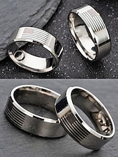  Bague en acier inoxydable pour hommes du 250e anniversaire des États-Unis avec motif du drapeau américain bande patriote en or et en argent style minimaliste classique bijoux de mode pour hommes pour