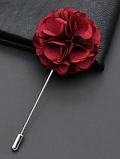 preiswerte Hochzeit ACC-Anstecknadel aus Polyester mit Blumenmuster für Herren, mehrfarbige Stoffblume, eleganter minimalistischer Stil für Trauzeugen, Hochzeiten, formelle Abendessen, Bankette und Abendveranstaltungen