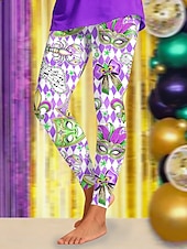 preiswerte Karnevalskleidung für Damen-Damen Leggings Aktiv Urlaub Mode Volle Länge Hohe TaillePantsKarnival Grafik Abstrakt Druck Hoher Schnitt Komfort Außenbereich Bequem Dehnbar Festival Schwarz Weiß Purpur Sommer Frühling Schmale