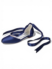baratos Dama de honra-Sapatilhas femininas multicoloridas de cetim com amarração no tornozelo, elegantes sapatos de bico fino para damas de honra em casamentos ao ar livre no gramado.