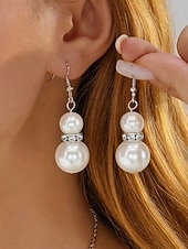 cheap Wedding Accessories-Women's Faux Pearl Jewelry Set, Elegant Gold &amp; Silver Tone, Necklace, Earrings &amp; Bracelet, Perfect for Weddings and Formal Occasions