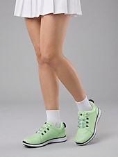 abordables Zapatos de Golf para Mujeres-Zapatos de golf rosas para mujer: zapatillas de golf elegantes y ligeras para mujer, suela amortiguadora para jugar al golf, entrenar, caminar y uso diario.